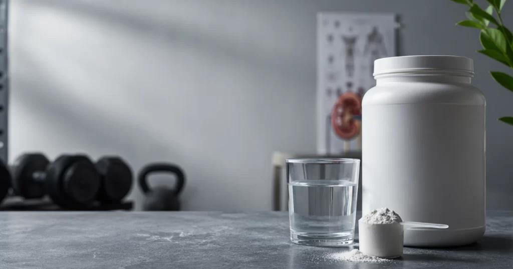 kreatiinia kuntosalin pöydällä