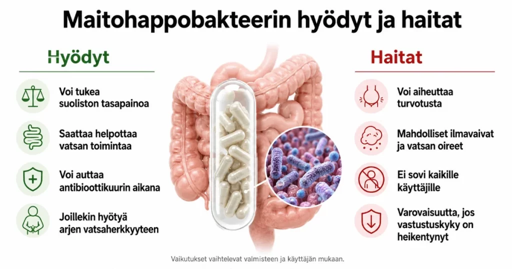 Maitohappobakteeri hyödyt ja haitat