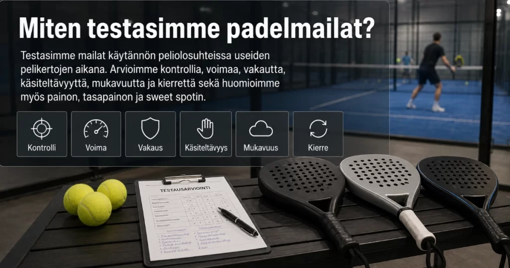 Miten testasimme padelmailat