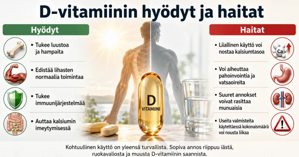 D-vitamiini hyödyt ja haitat