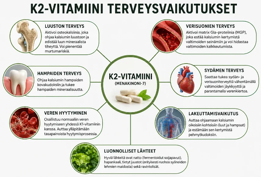 K2-vitamiinin terveysvaikutukset