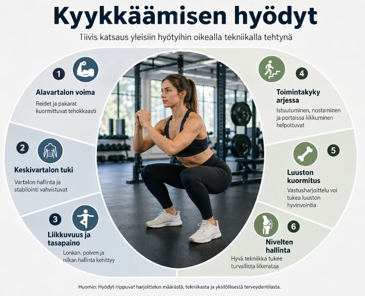 Kyykkäämisen terveyshyödyt