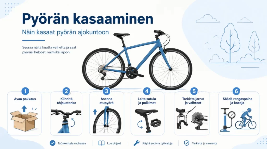 pyörän kokoaminen